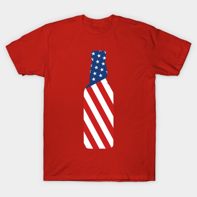 4th Of July Independence Day Beer Bottle USA Flag T-Shirt T-Shirt by EmmaLoo